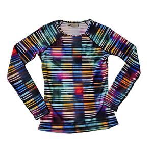 Athleta Women's Laser Beam Size XS  Workout Shirt Multi-Color Long Sleeve